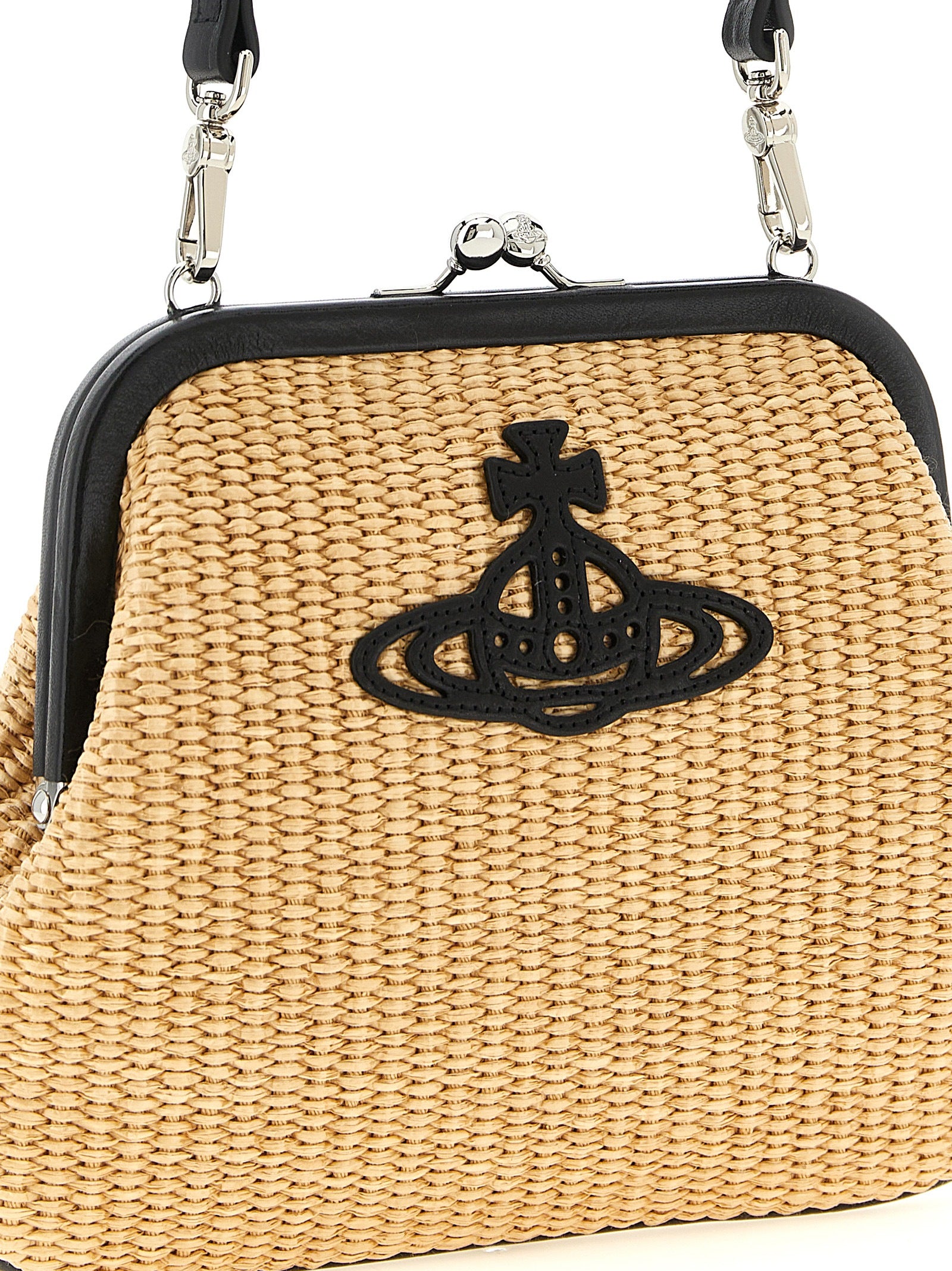 Vivienne Westwood Beige Braided Raffia Clutch Bag
