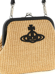 Vivienne Westwood Beige Braided Raffia Clutch Bag