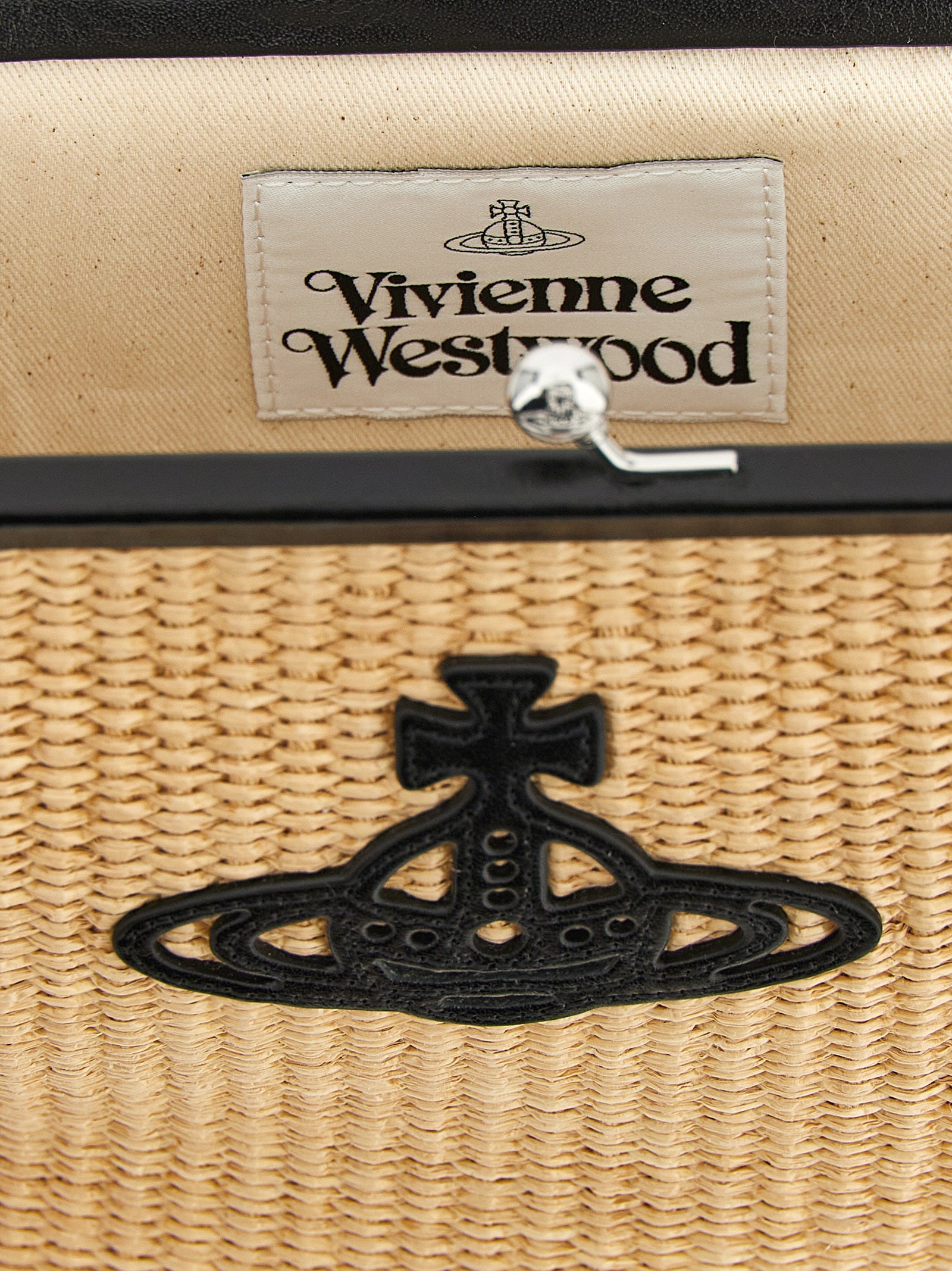 Vivienne Westwood Beige Braided Raffia Clutch Bag