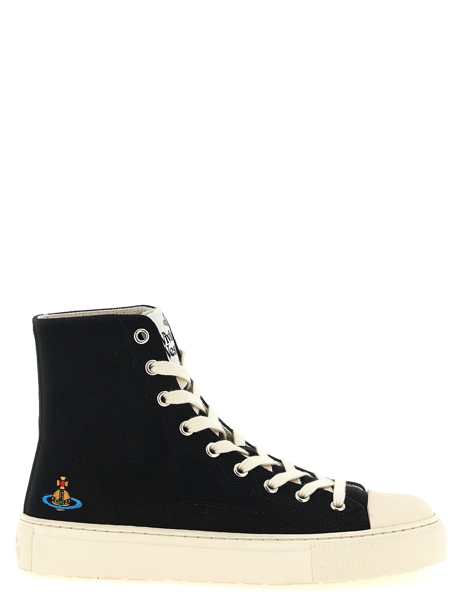 Black Cotton High Top Sneakers
