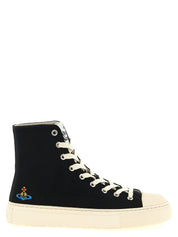 Vivienne Westwood White/Black Cotton High Top Sneakers