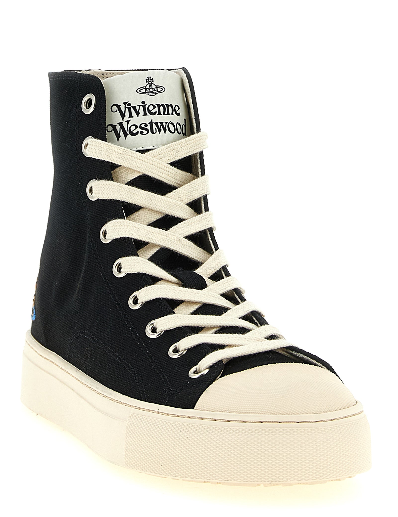 Black Cotton High Top Sneakers