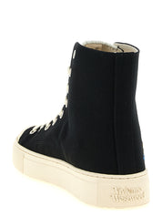 Vivienne Westwood White/Black Cotton High Top Sneakers