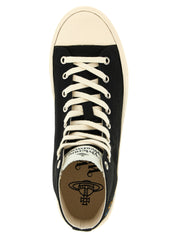 Vivienne Westwood White/Black Cotton High Top Sneakers