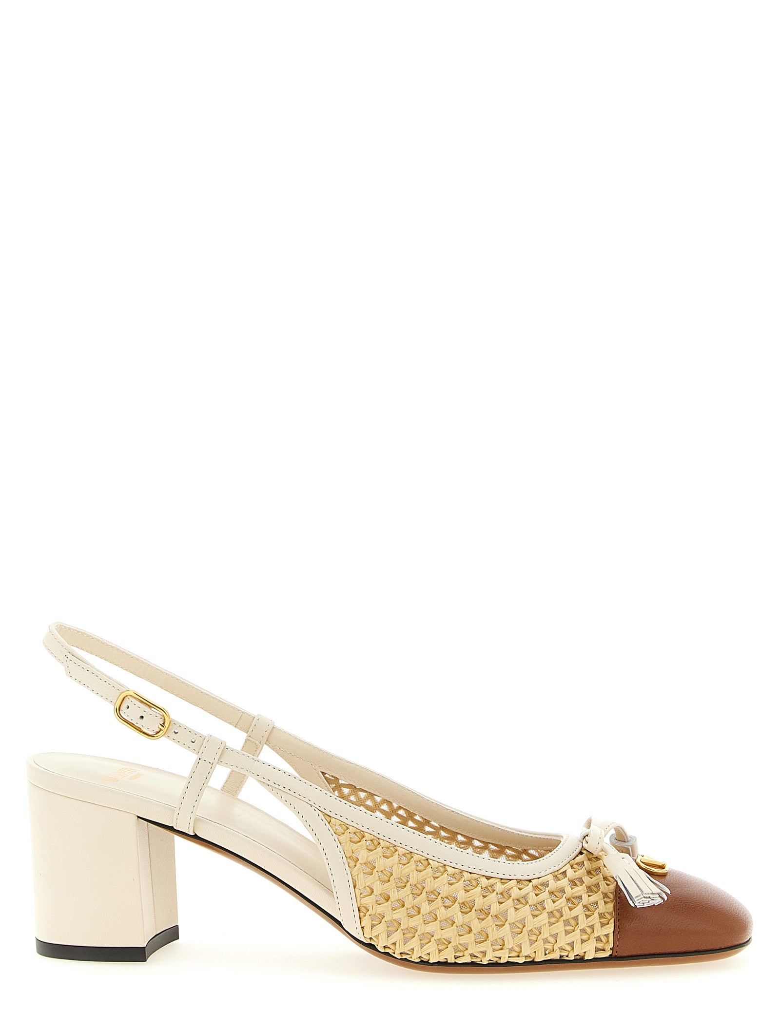 Valentino Garavani Beige Goatskin Mid Heel Pumps