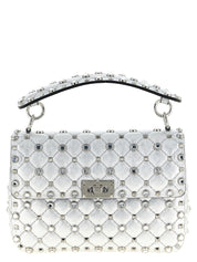 Valentino Garavani Silver Lamb Leather Shoulder Bag