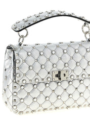 Valentino Garavani Silver Lamb Leather Shoulder Bag