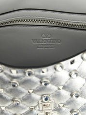 Valentino Garavani Silver Lamb Leather Shoulder Bag