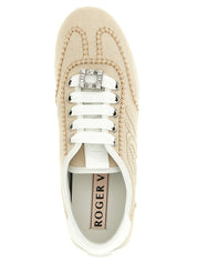 Roger Vivier Beige Polyamide Low Top Sneakers