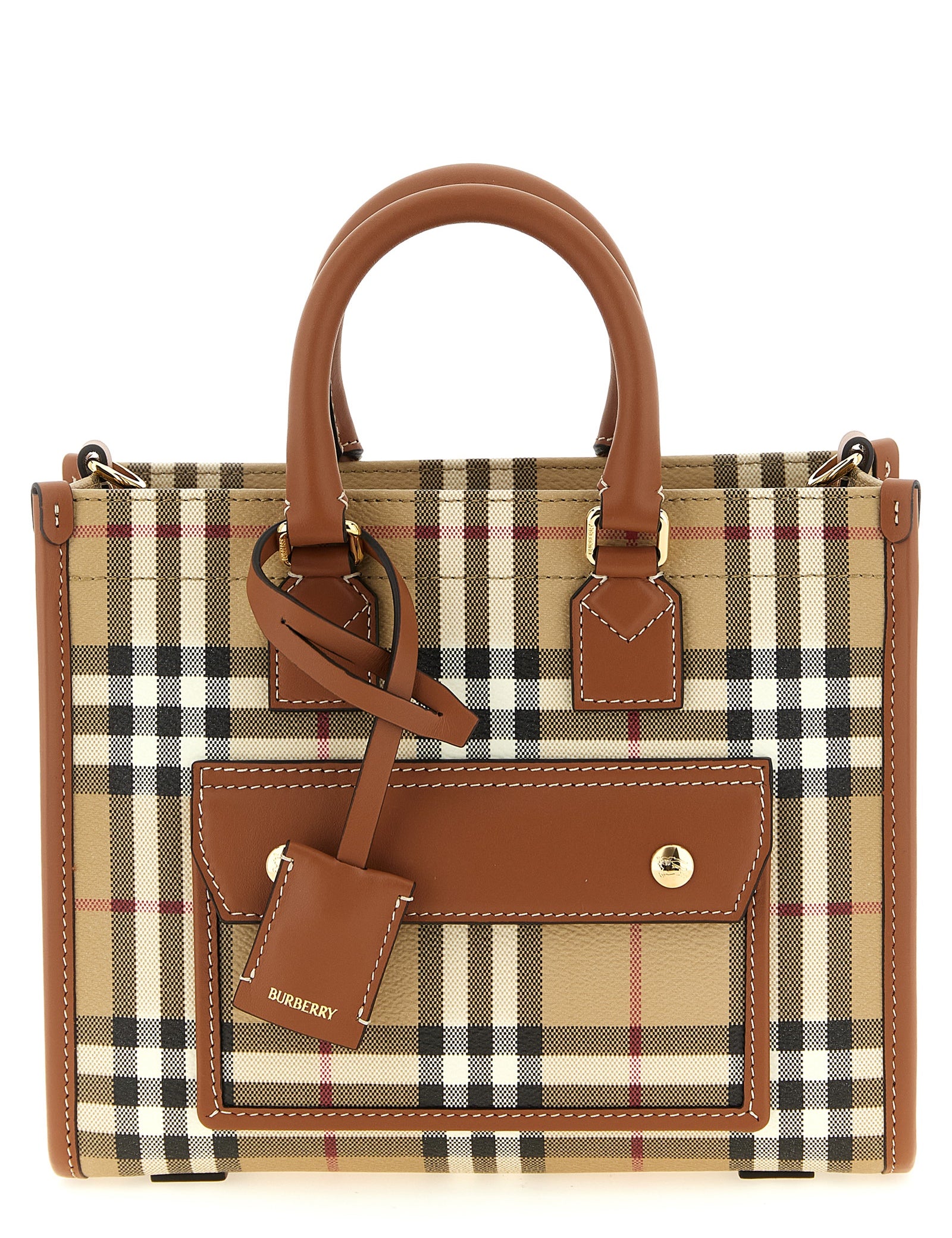 Burberry Beige Polyurethane Mini Shopping Bag