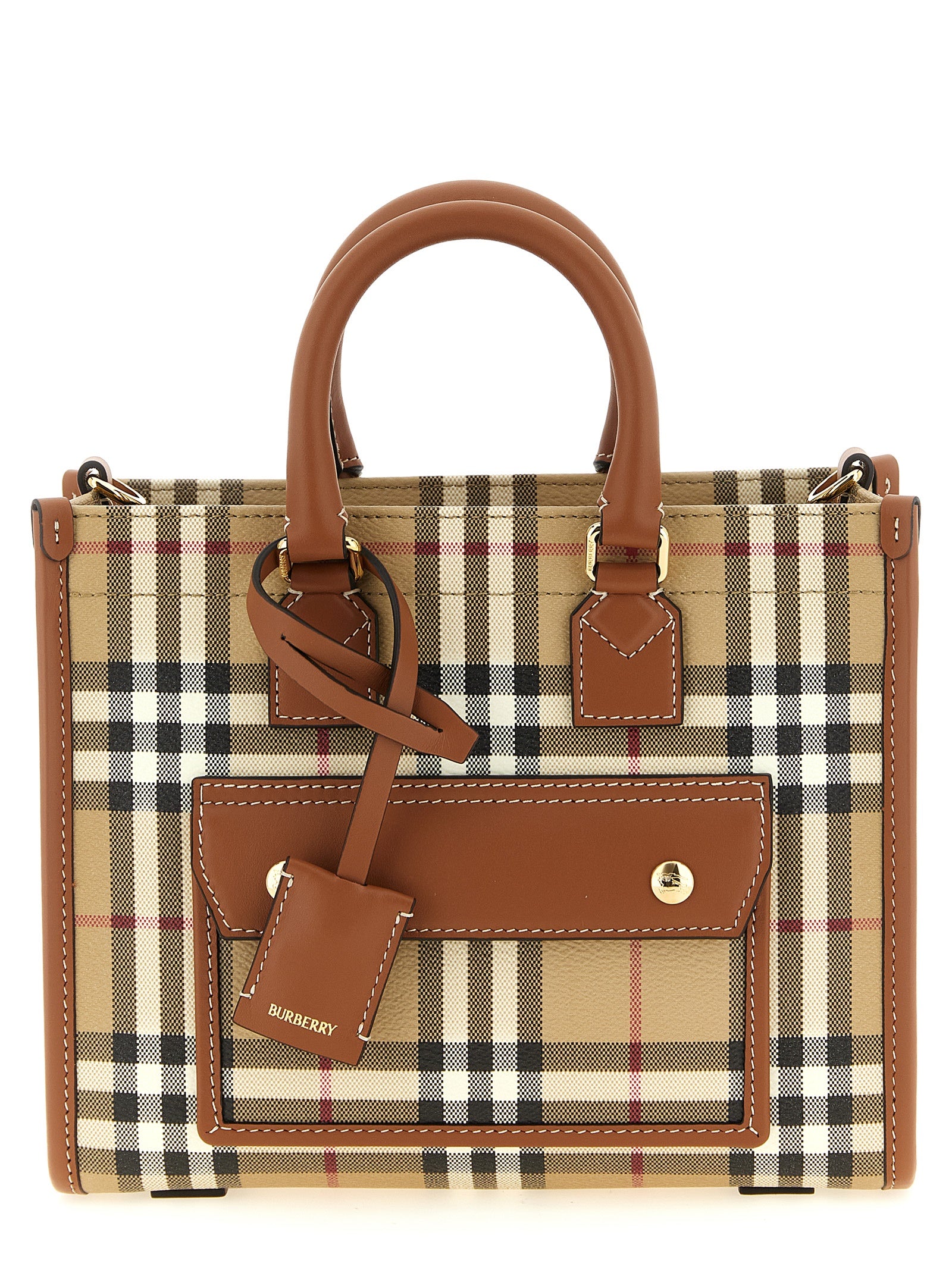 Burberry Beige Polyurethane Mini Shopping Bag