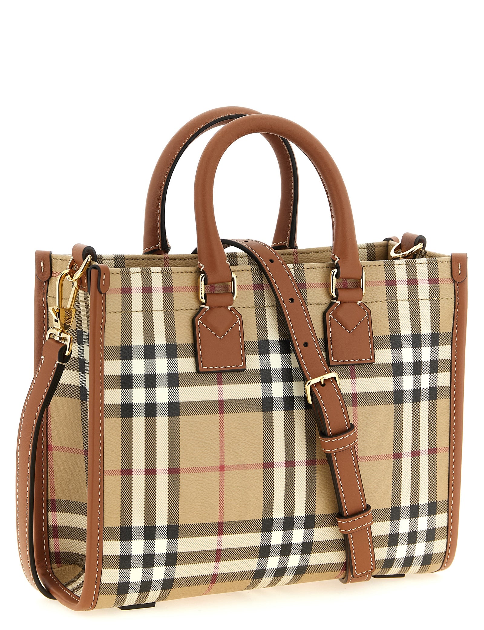 Burberry Beige Polyurethane Mini Shopping Bag