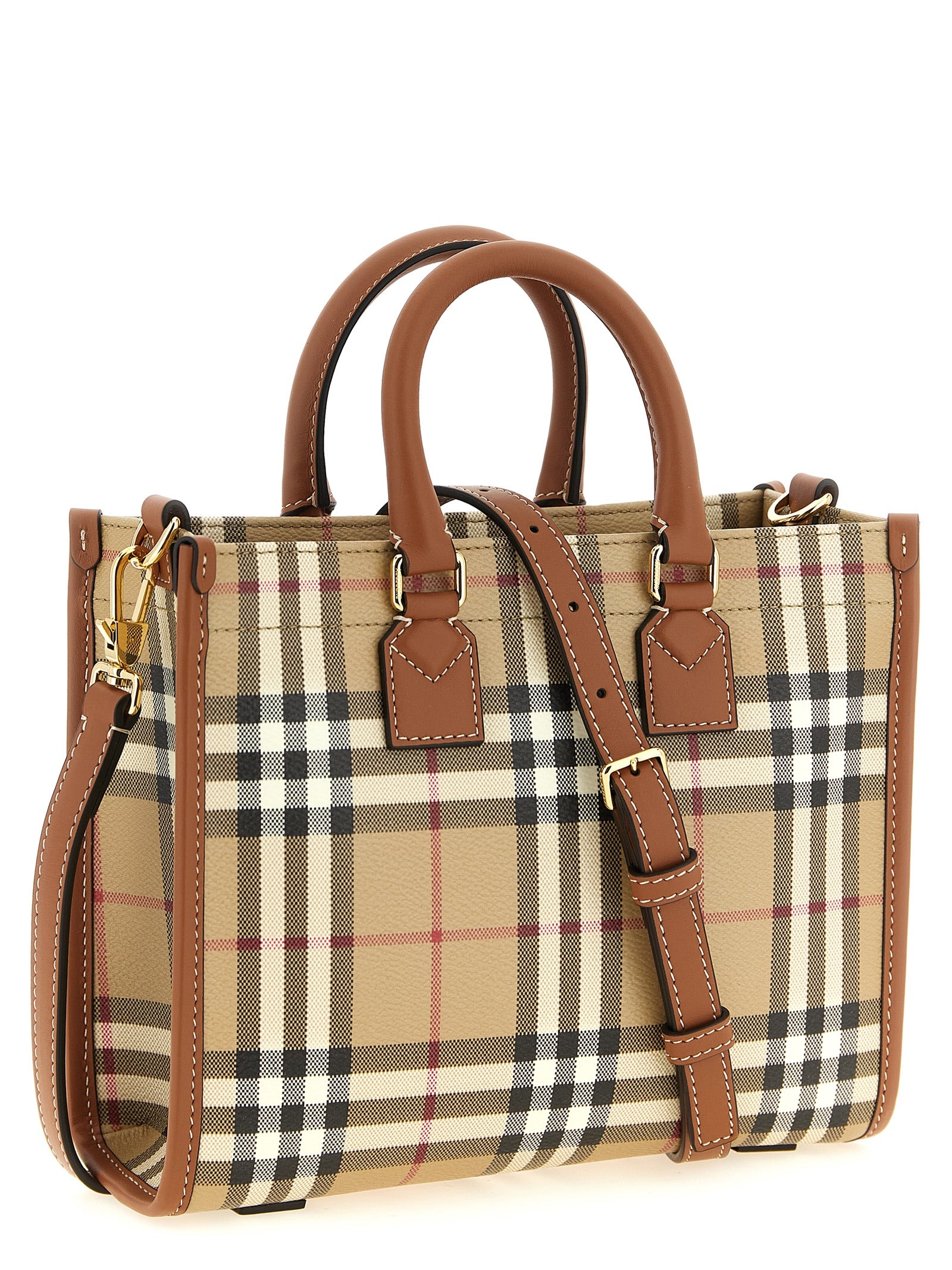 Burberry Beige Polyurethane Mini Shopping Bag