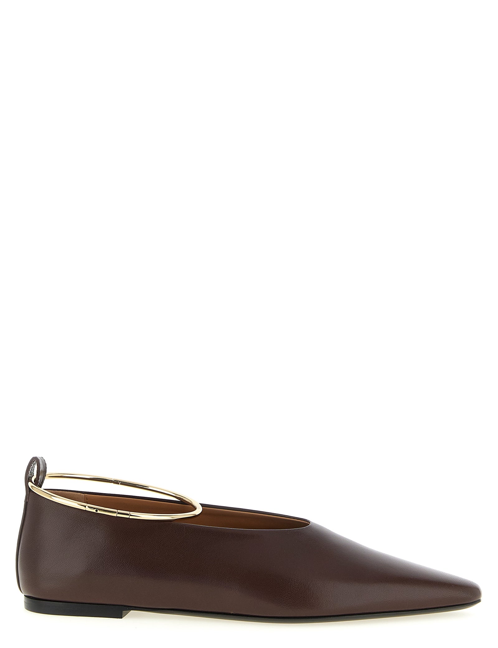 Jil Sander Brown Goatskin Ballet Flats