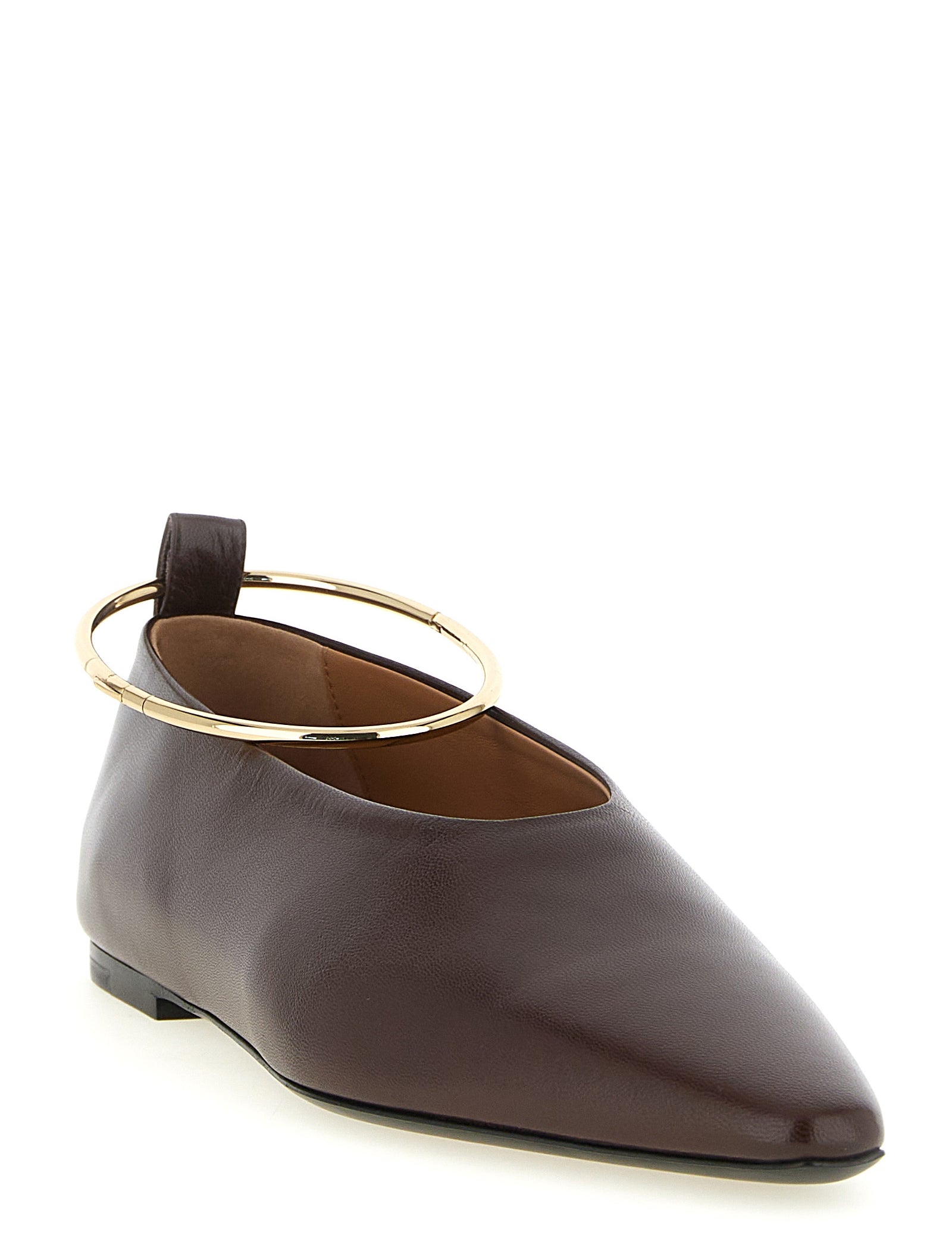 Jil Sander Brown Goatskin Ballet Flats