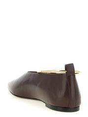 Jil Sander Brown Goatskin Ballet Flats
