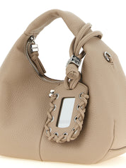 Ganni Beige Faux Leather Mini Hobo Bag
