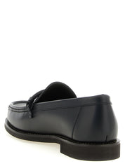 Brunello Cucinelli Black Calfskin Penny Loafers