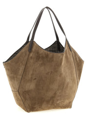 Brunello Cucinelli Brown Alpaca Leather Tote Bag