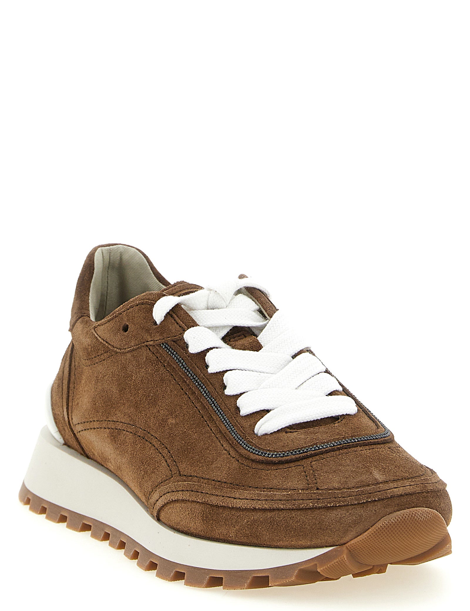 Brunello Cucinelli Brown Calfskin Low Top Sneakers