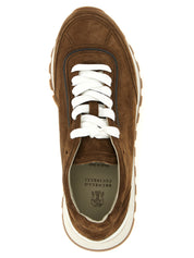 Brunello Cucinelli Brown Calfskin Low Top Sneakers