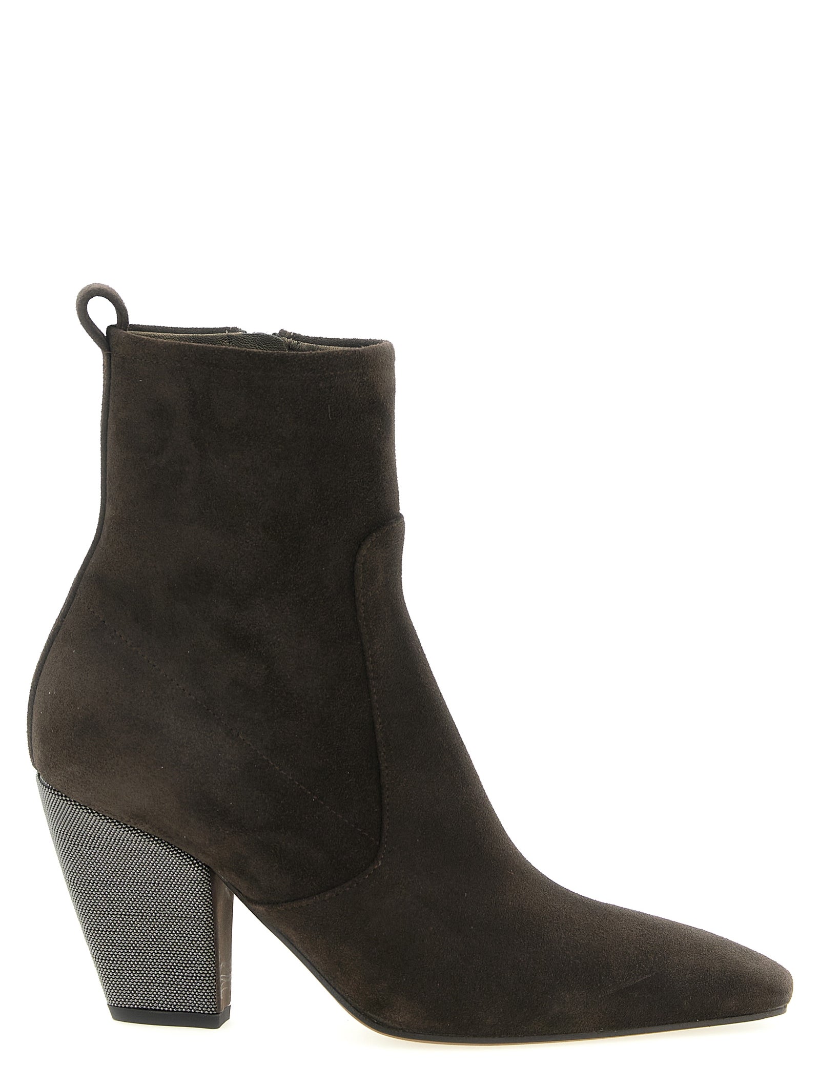 Brunello Cucinelli Brown Calfskin Ankle Boots