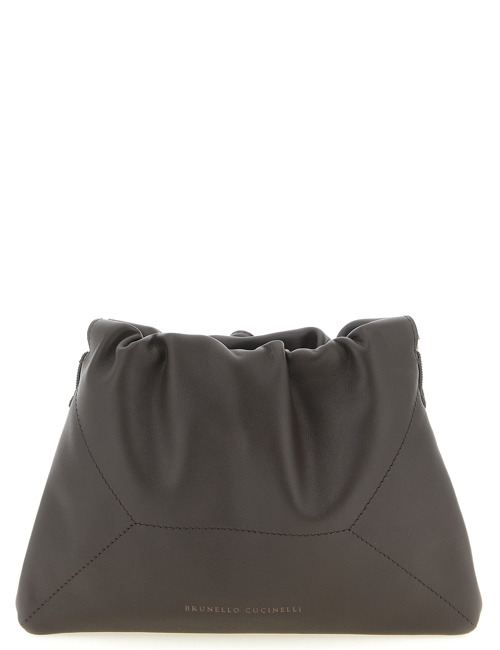 Brunello Cucinelli Brown Calfskin Clutch Bag