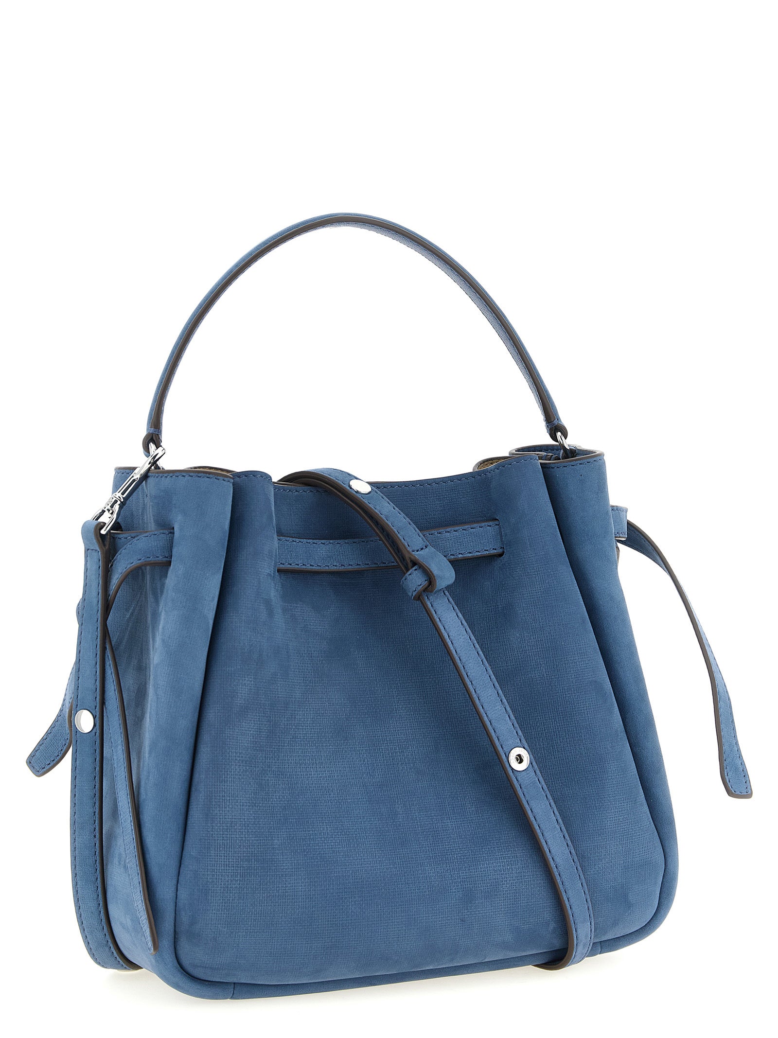 Tory Burch Blue Lamb Leather Bucket Bag