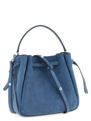 Tory Burch Blue Lamb Leather Bucket Bag