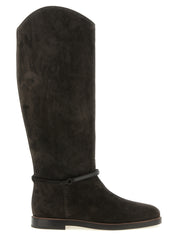 Brunello Cucinelli Black Calfskin Over The Knee Boots