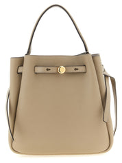 Tory Burch Beige Hammered Leather Bucket Bag