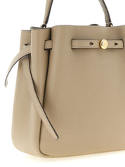 Tory Burch Beige Hammered Leather Bucket Bag