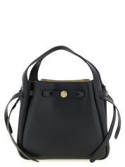 Tory Burch Black Hammered Leather Handbag