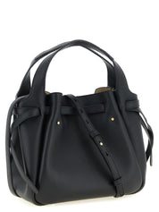 Tory Burch Black Hammered Leather Handbag