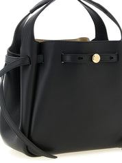 Tory Burch Black Hammered Leather Handbag