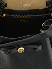 Tory Burch Black Hammered Leather Handbag