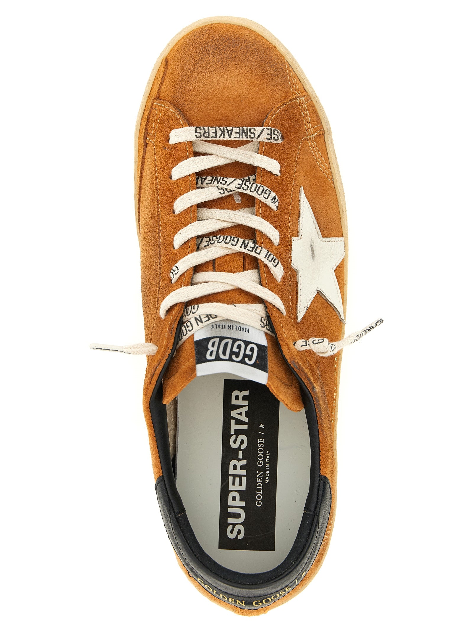 Golden Goose Orange Suede Low Top Sneakers