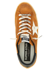Golden Goose Orange Suede Low Top Sneakers
