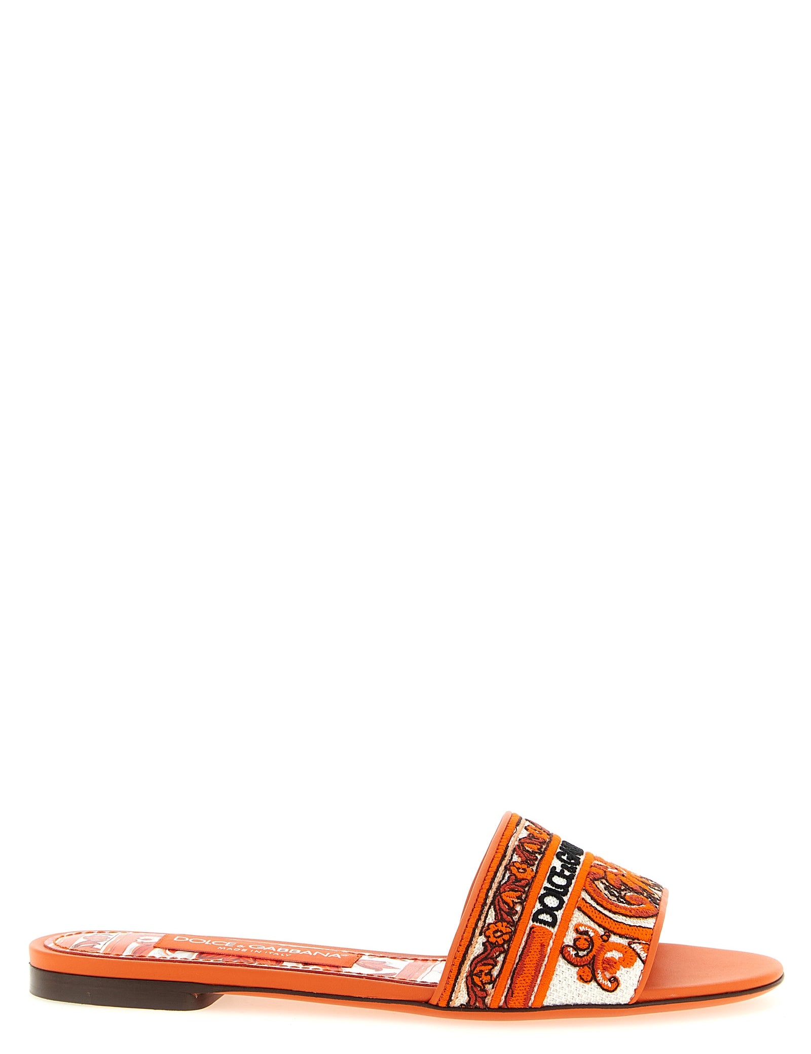 Dolce & Gabbana Orange Cotton Slides