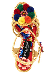 Dolce & Gabbana Multicolor Viscose Stiletto Heel Sandals