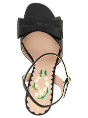 Valentino Garavani Black Calfskin Stiletto Heel Sandals