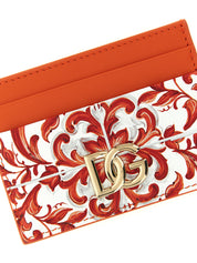 Dolce & Gabbana Orange Calfskin Cardholder