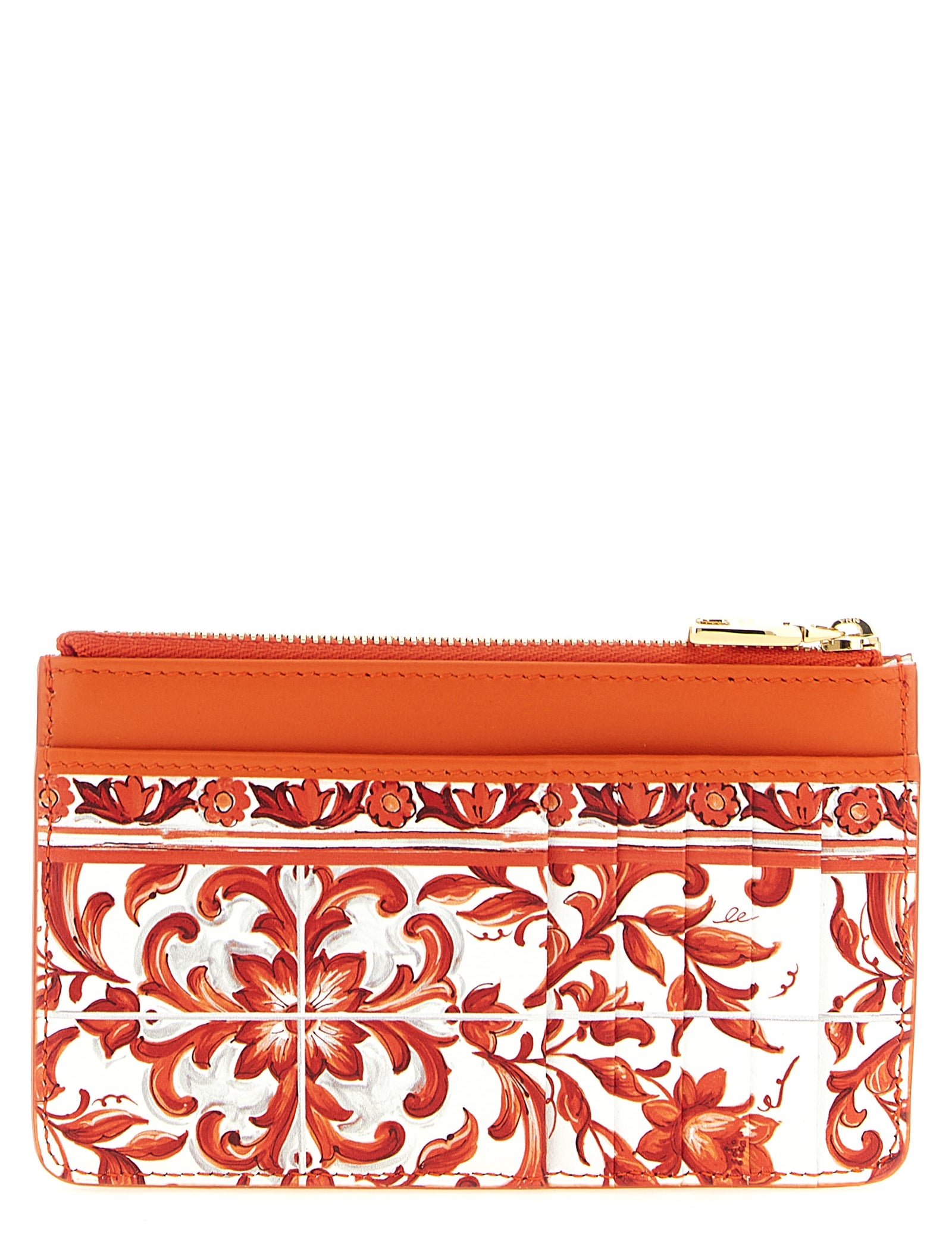 Dolce & Gabbana Orange Calfskin Cardholder