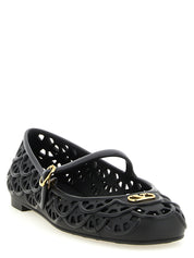 Valentino Garavani Black Rubber Ballet Flats