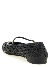 Valentino Garavani Black Rubber Ballet Flats