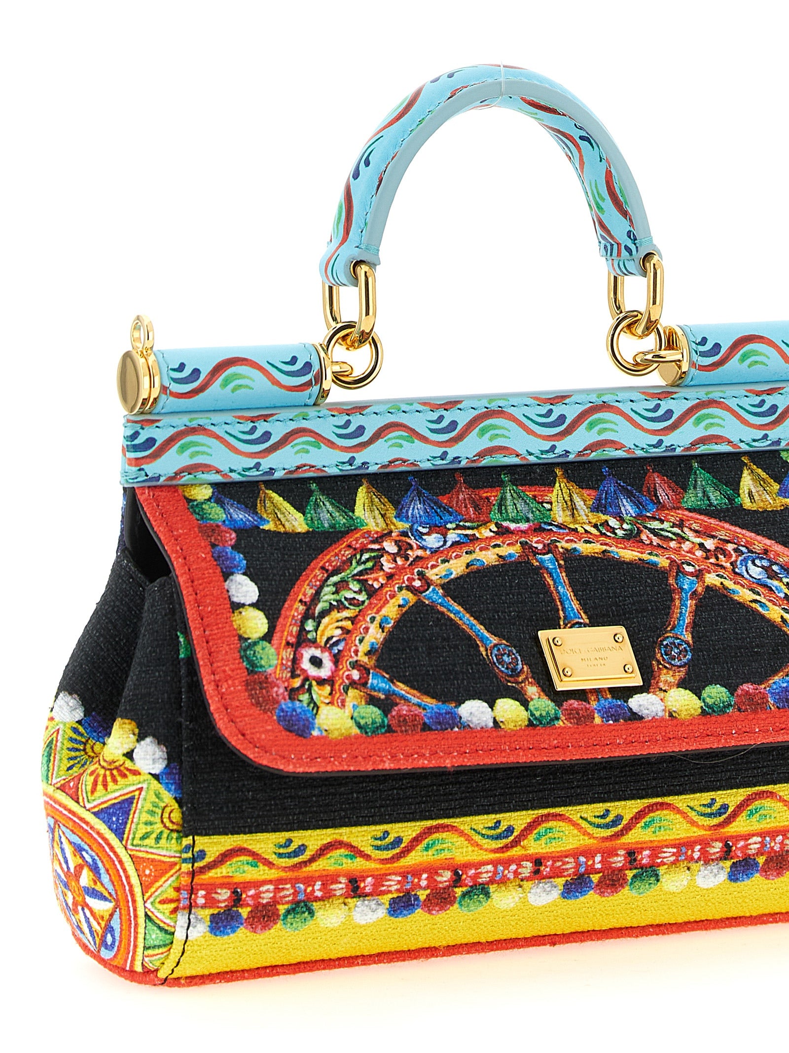 Dolce & Gabbana Multicolor Cotton Mini Handbag