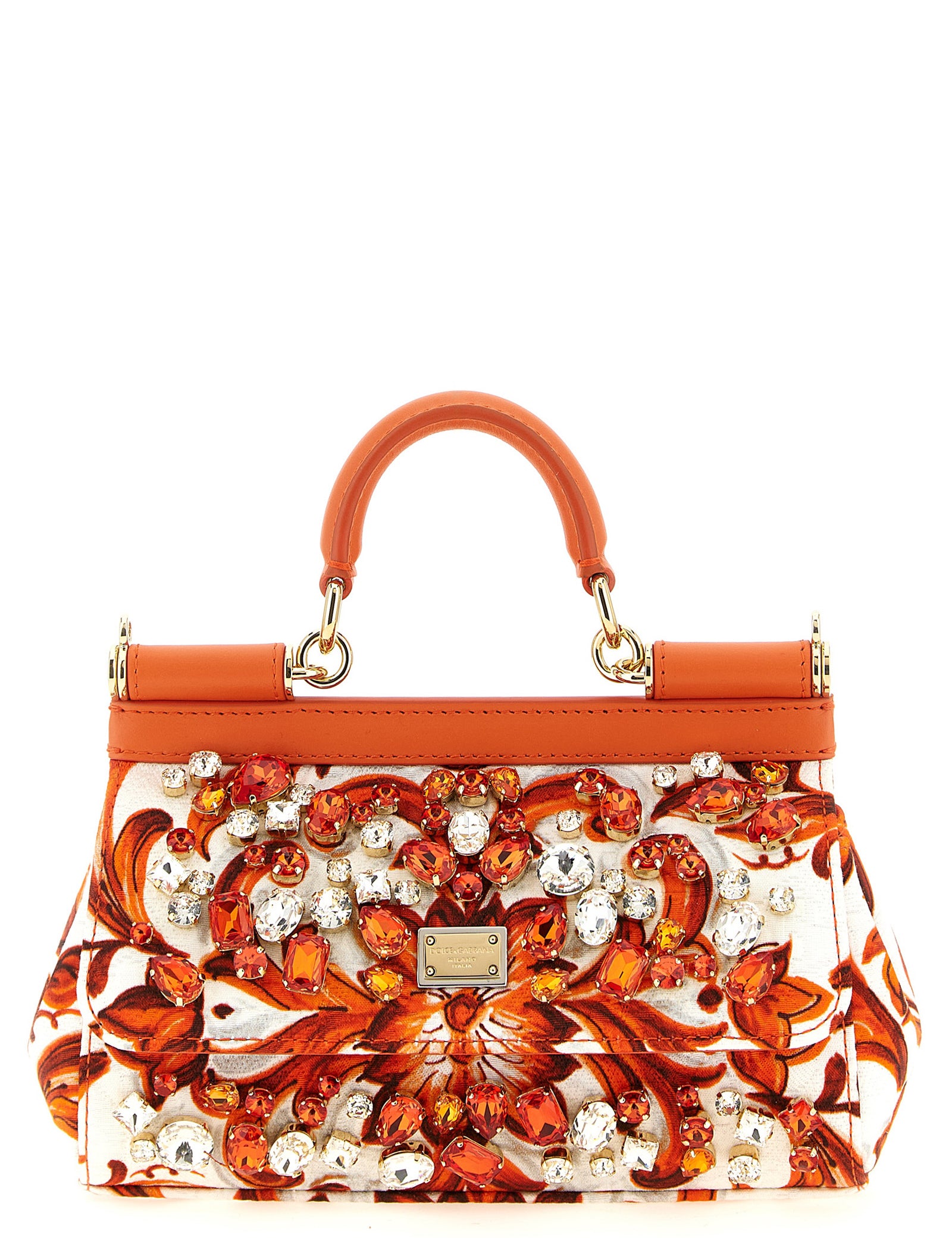 Dolce & Gabbana Orange Cotton Mini Handbag