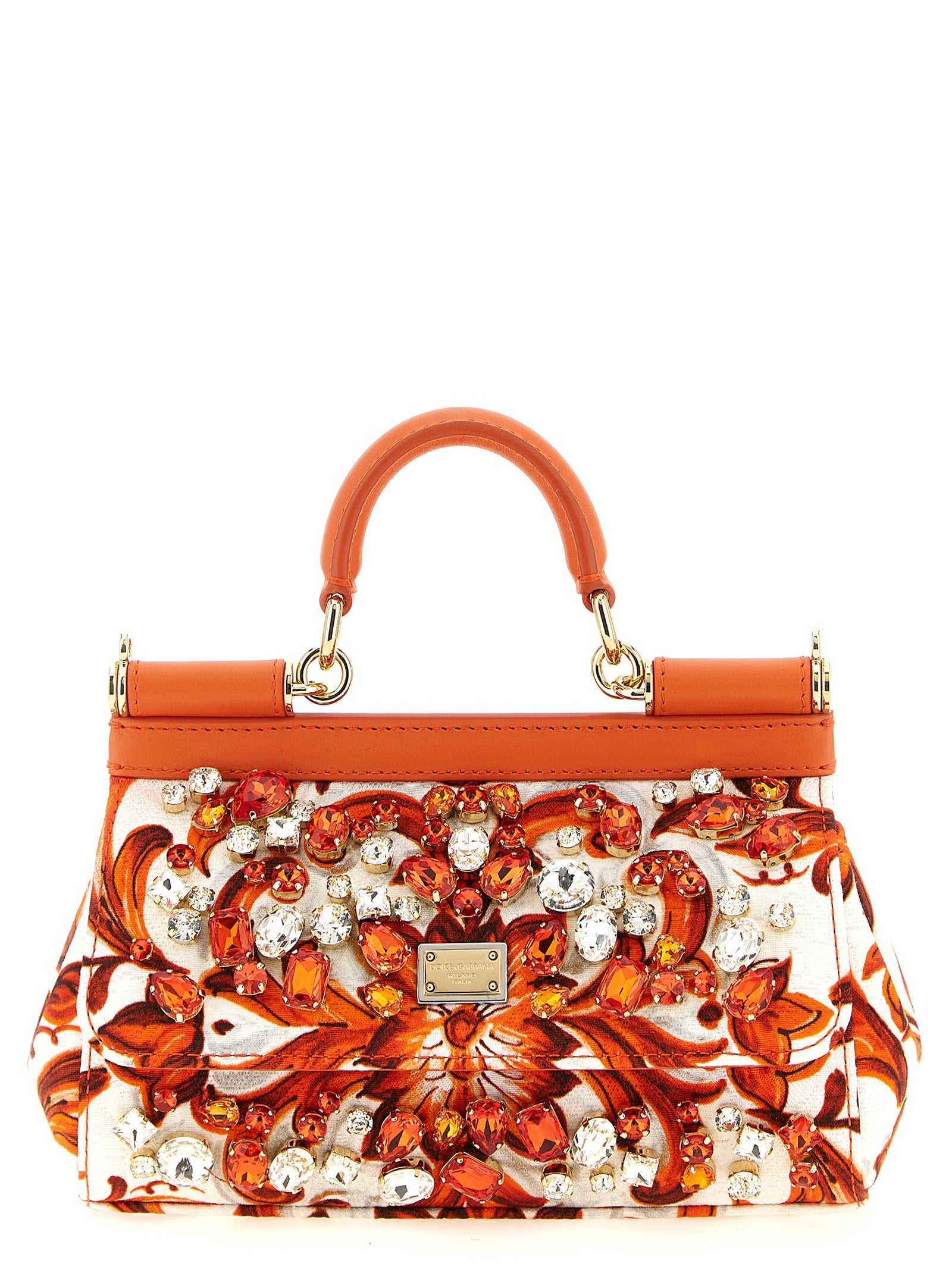 Dolce & Gabbana Orange Cotton Mini Handbag