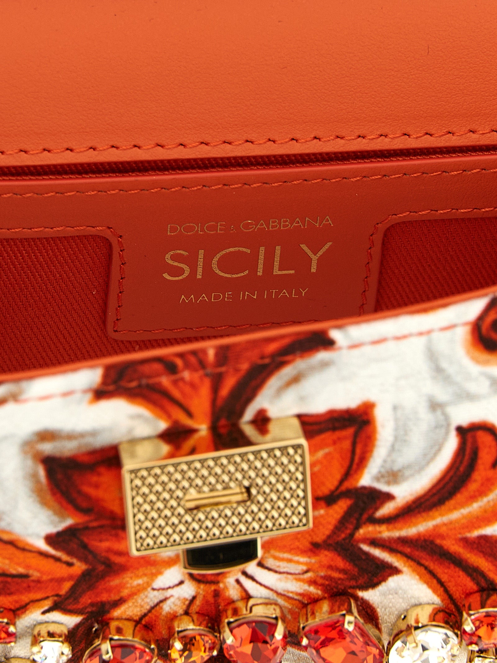Dolce & Gabbana Orange Cotton Mini Handbag