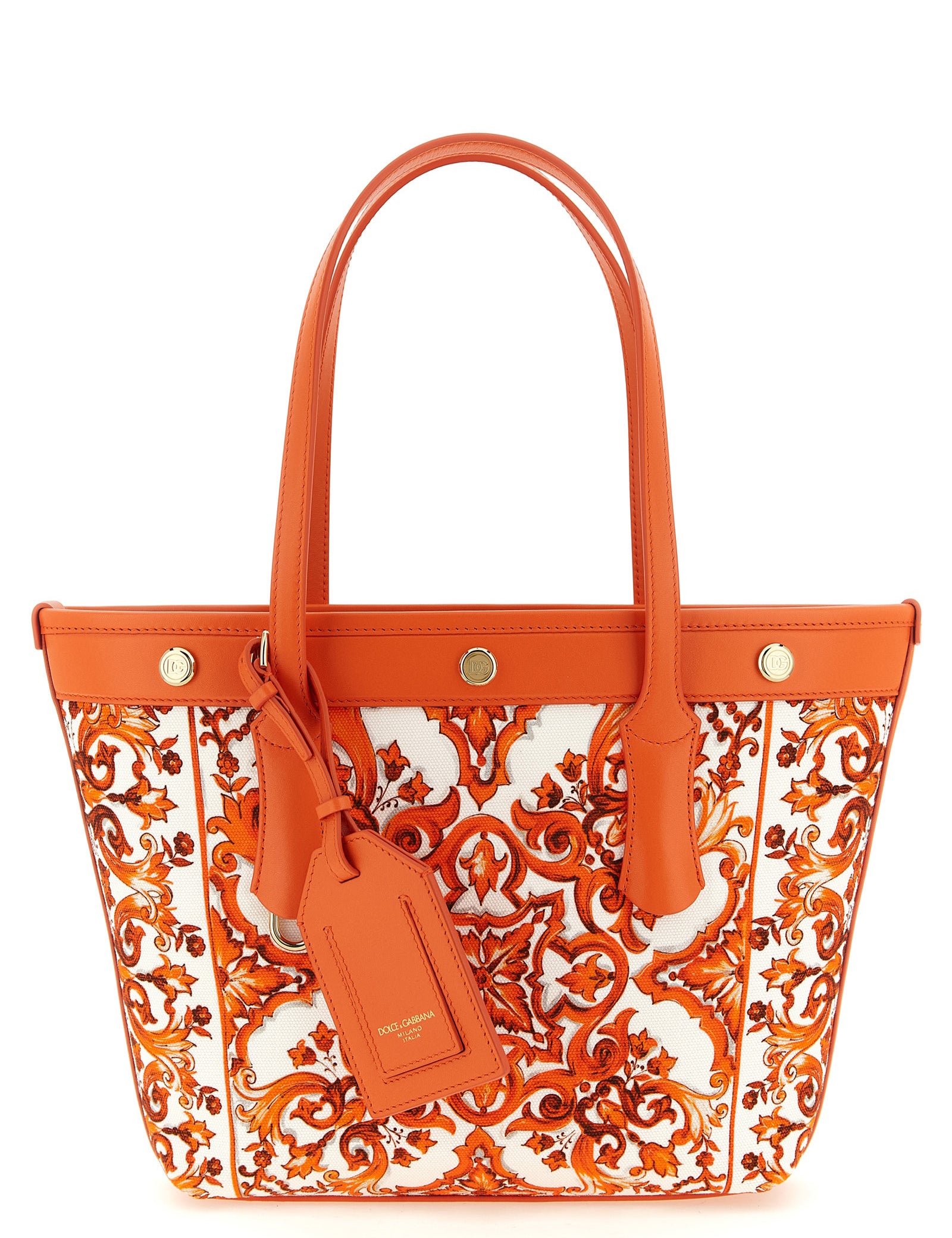 Dolce & Gabbana Orange Cotton Tote Bag